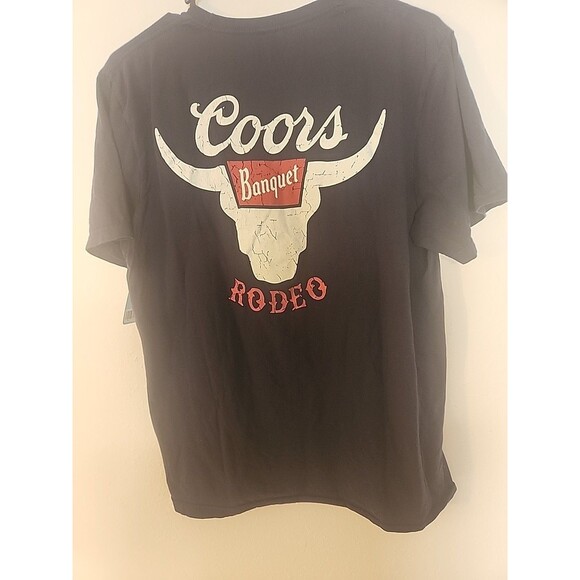Coors Banquet Shirt Mens Size M Navy Blue Rodeo Graphic Short Sleeve - Picture 10 of 11